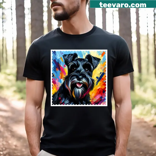 Adorable shirt featuring a miniature schnauzer illustration for dog lovers