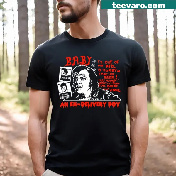 T-shirt featuring Eddie from the Rocky Horror Picture Show.