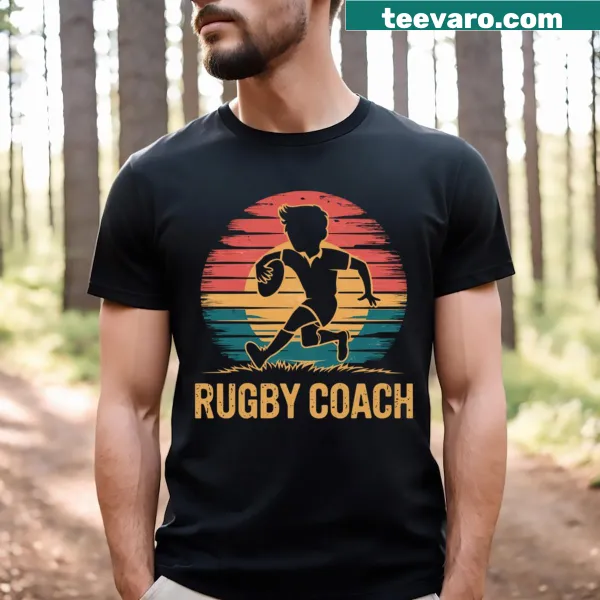 T-shirt for rugby coaches with bold graphic text
