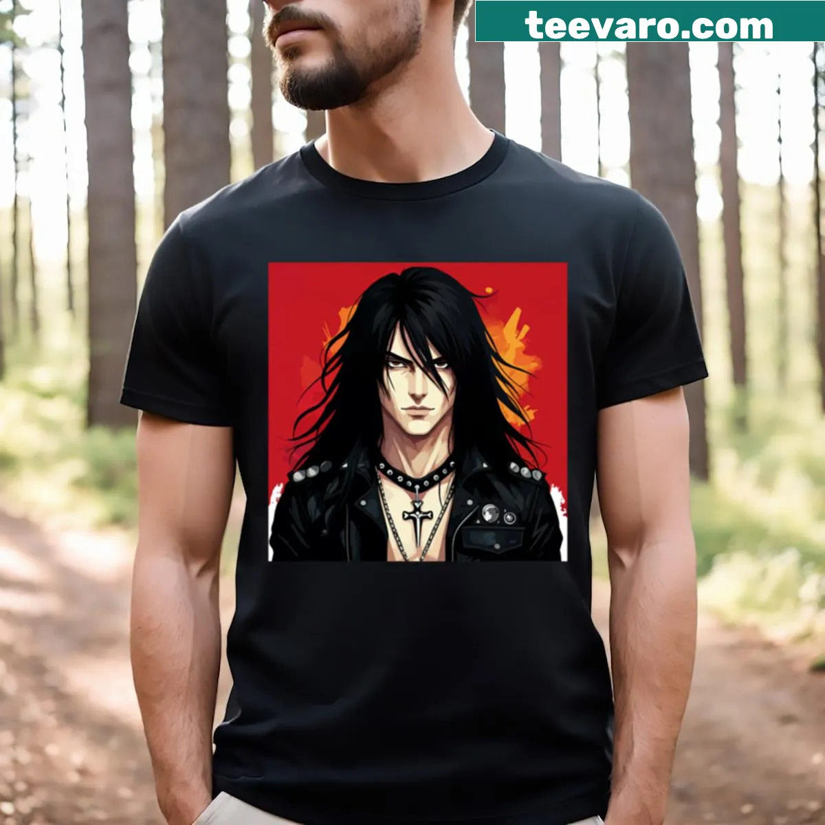 Graphic T-shirt celebrating heavy metal culture for men — on a men's t-shirt