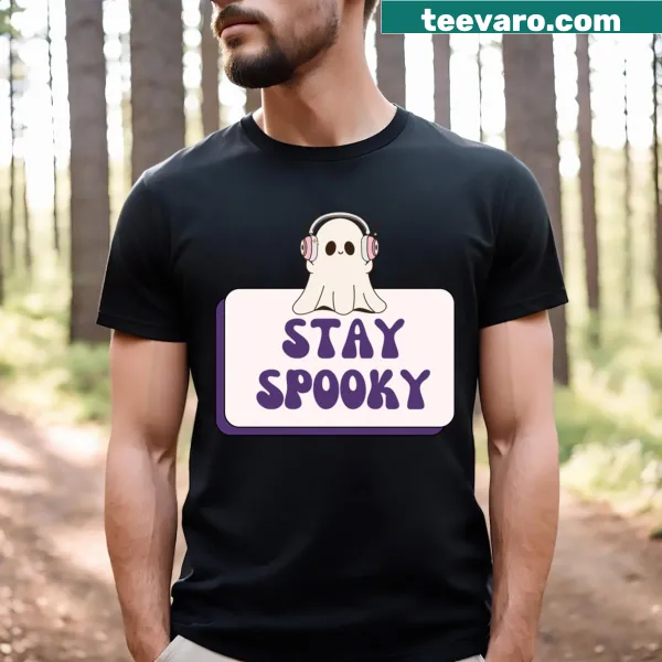 Playful Halloween graphic on Stay Spooky T-shirt