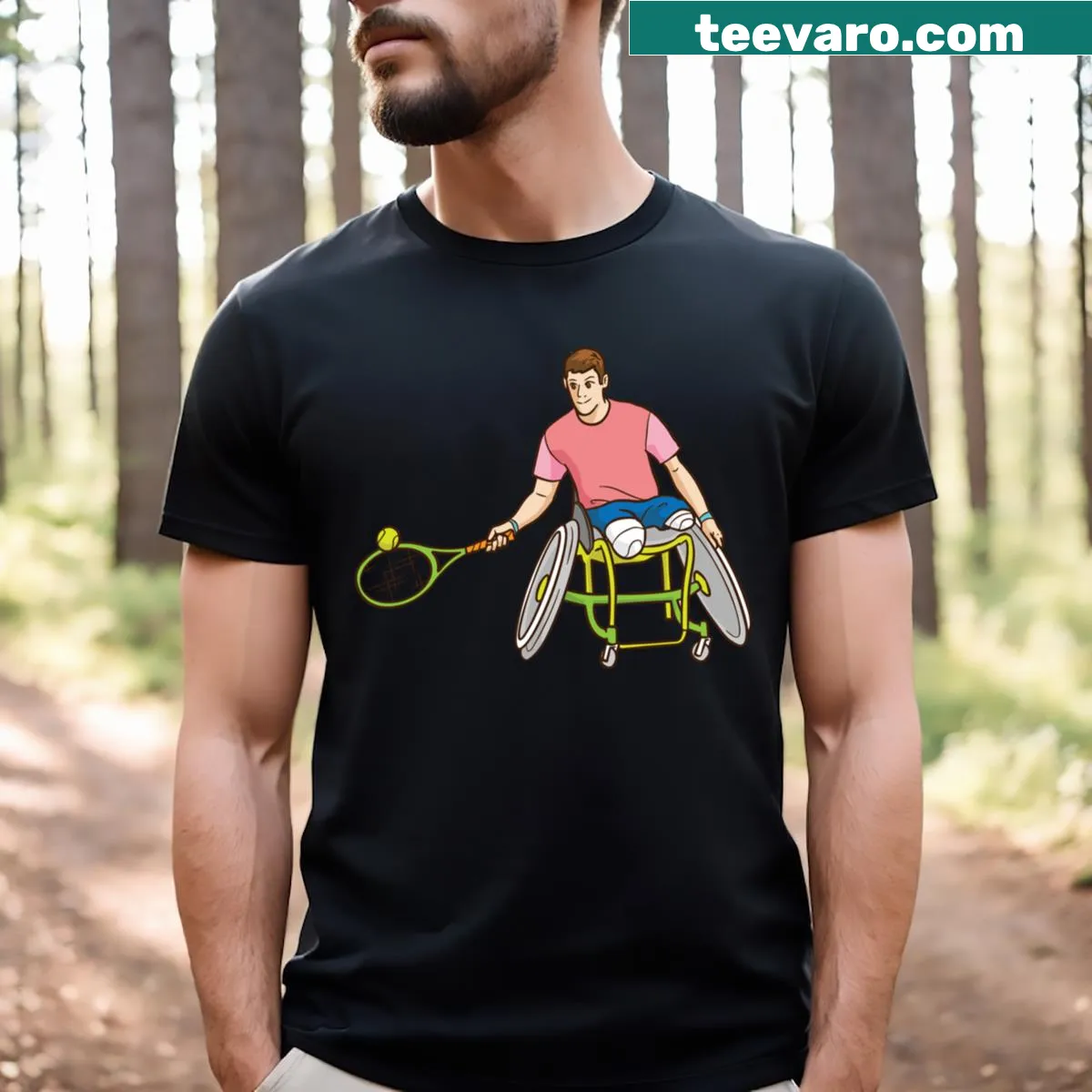 Bold typography T-shirt for tennis enthusiasts — on a men's t-shirt
