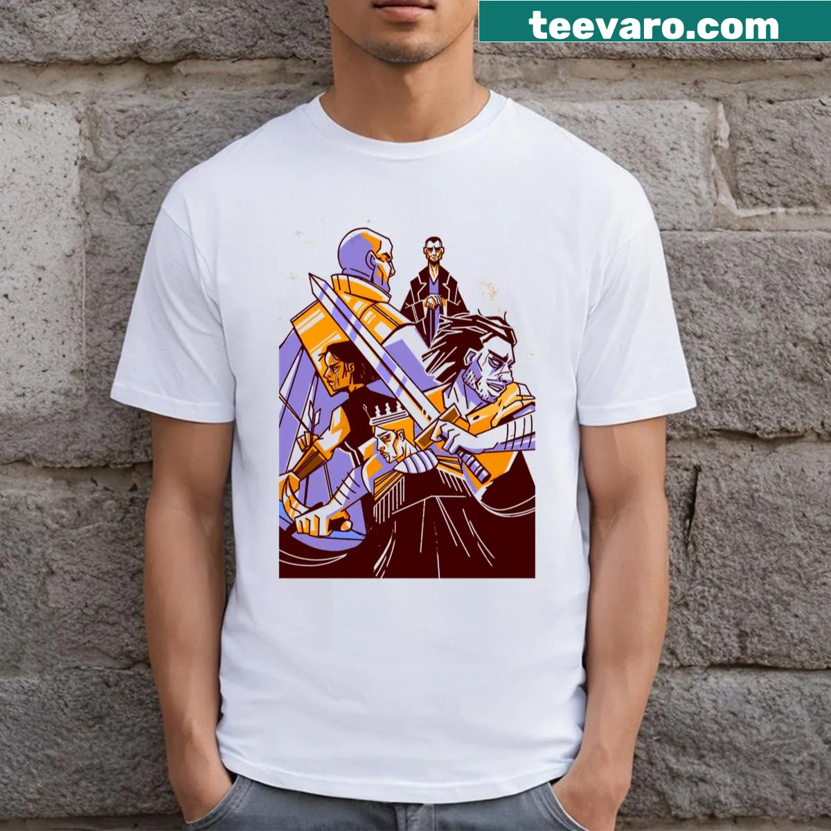 Minimalist T-shirt featuring subtle design inspired by The First Law — on a men's t-shirt