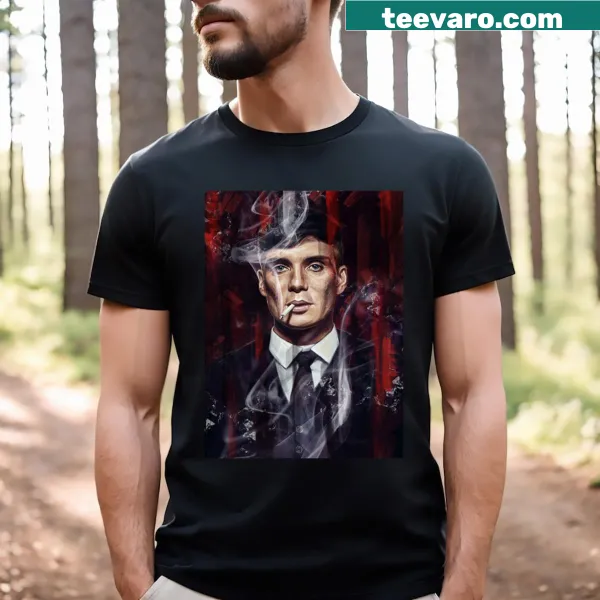Essential typography design representing Tommy Shelby on a t-shirt
