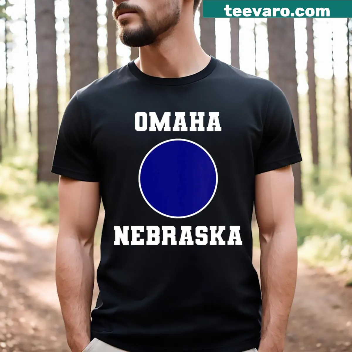 Nebraska Blue Dot Democratic V-neck T-shirt for women — on a men's t-shirt