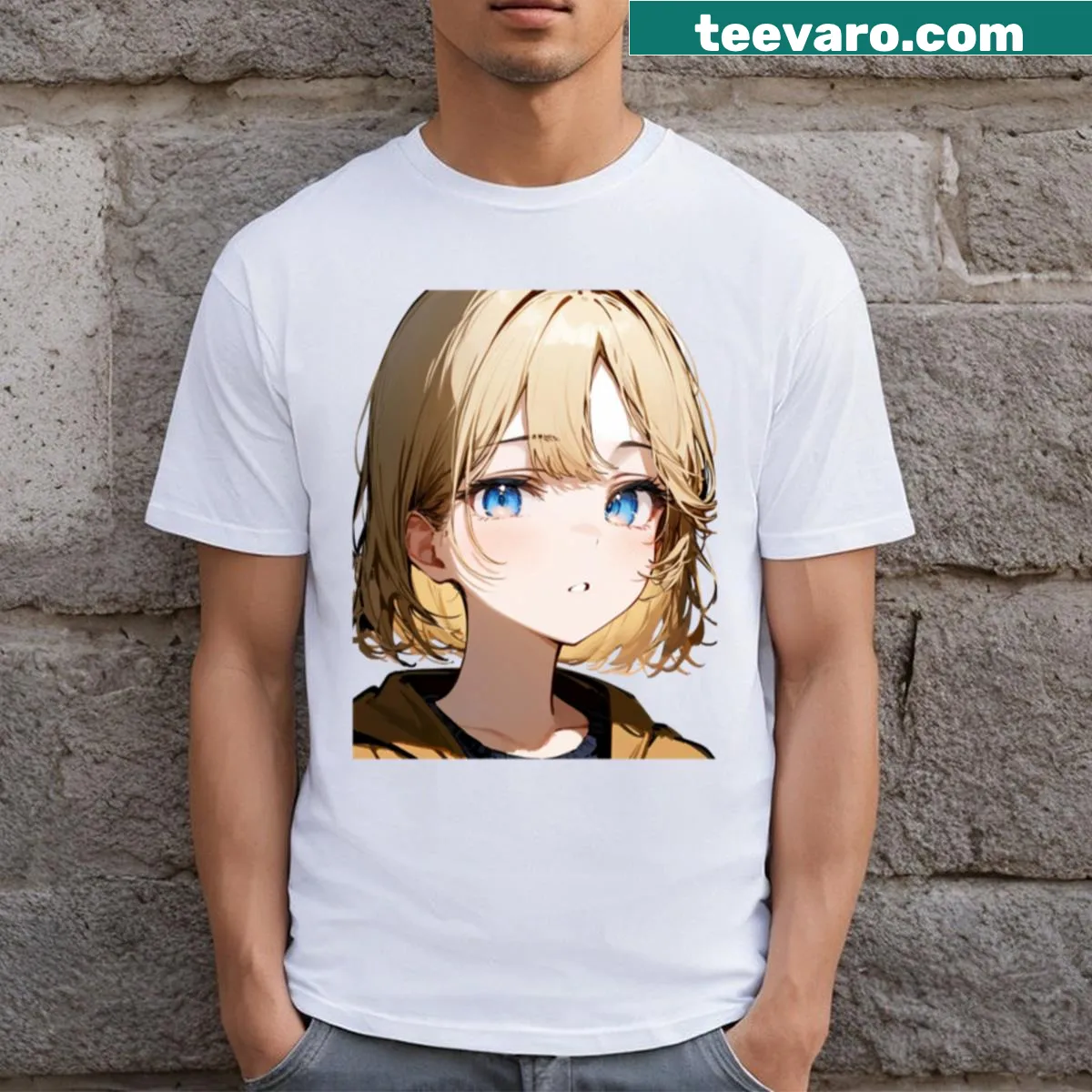 Minimalist line-art T-shirt featuring an elegant design — on a men's t-shirt
