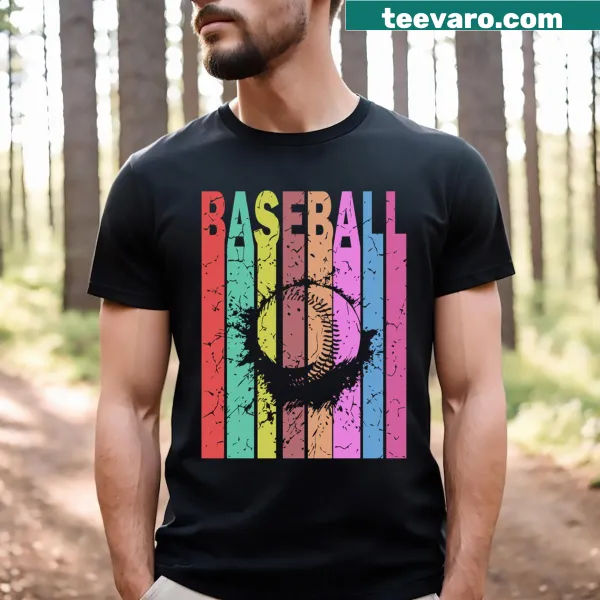Retro typography baseball-themed t-shirt
