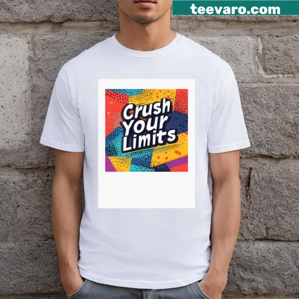 Inspirational 'Crush Your Limits' graphic T-shirt