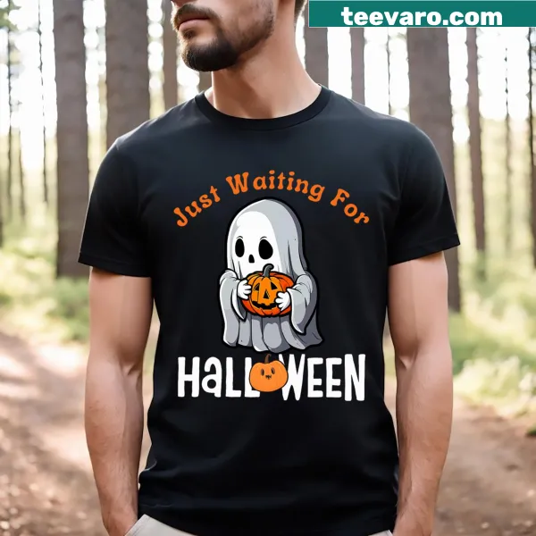 Charming ghost graphic for Halloween pumpkin-themed t-shirt