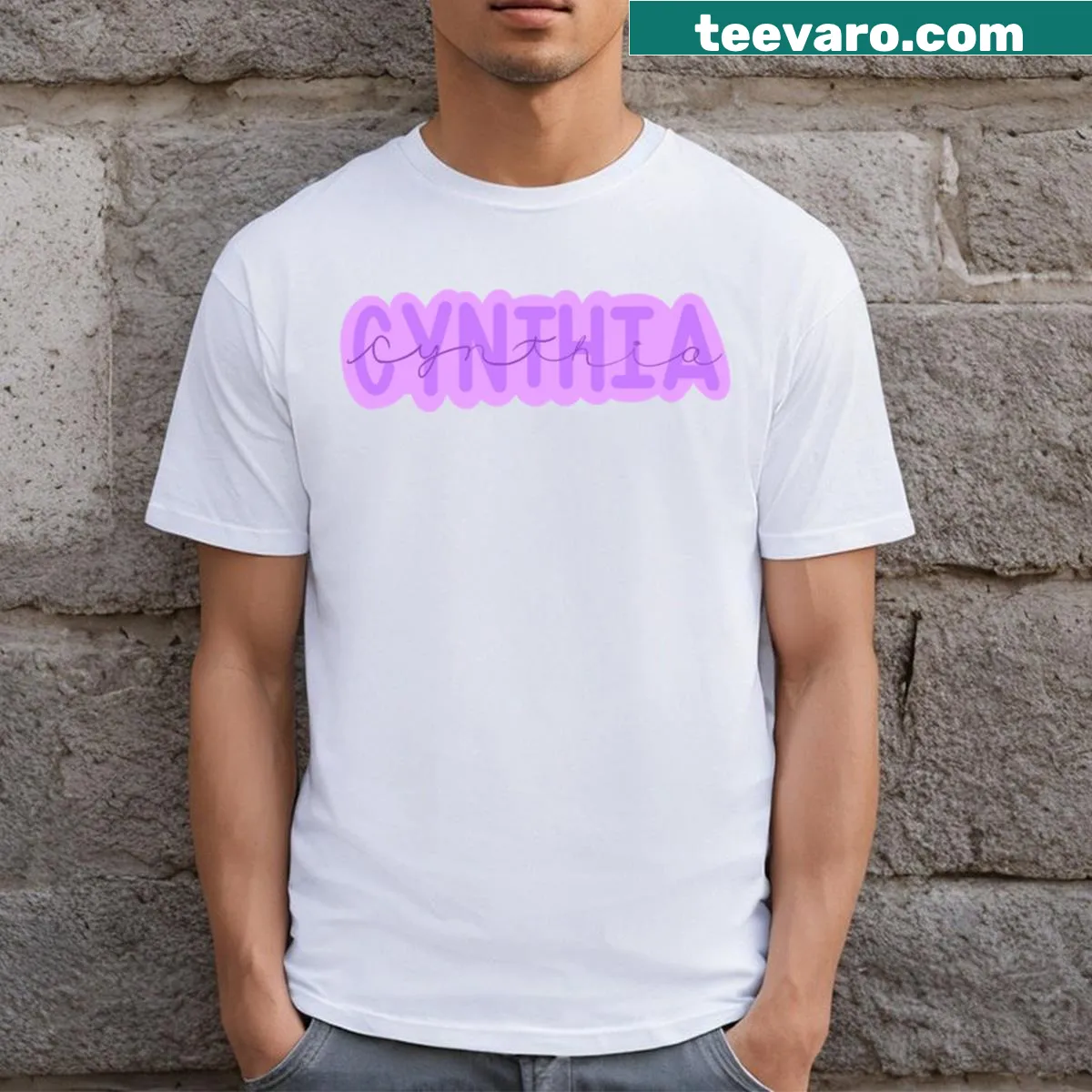 T-shirt with a charming design dedicated to Cynthia. — on a men's t-shirt