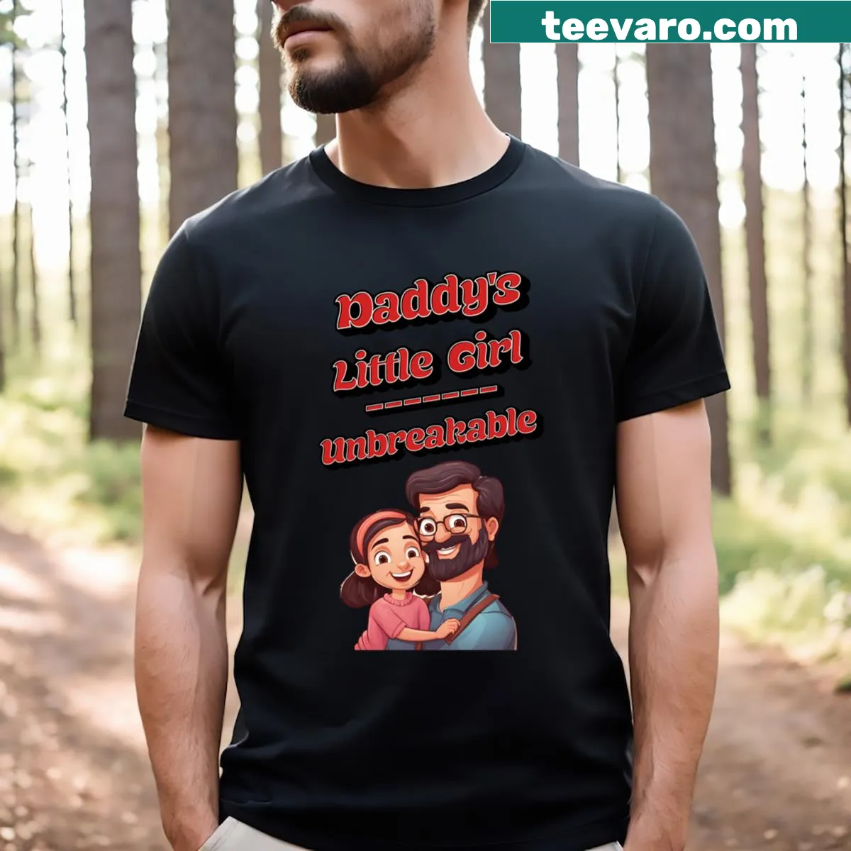 Inspirational 'Daddy’s Little Girl' typography on a T-shirt — on a men's t-shirt