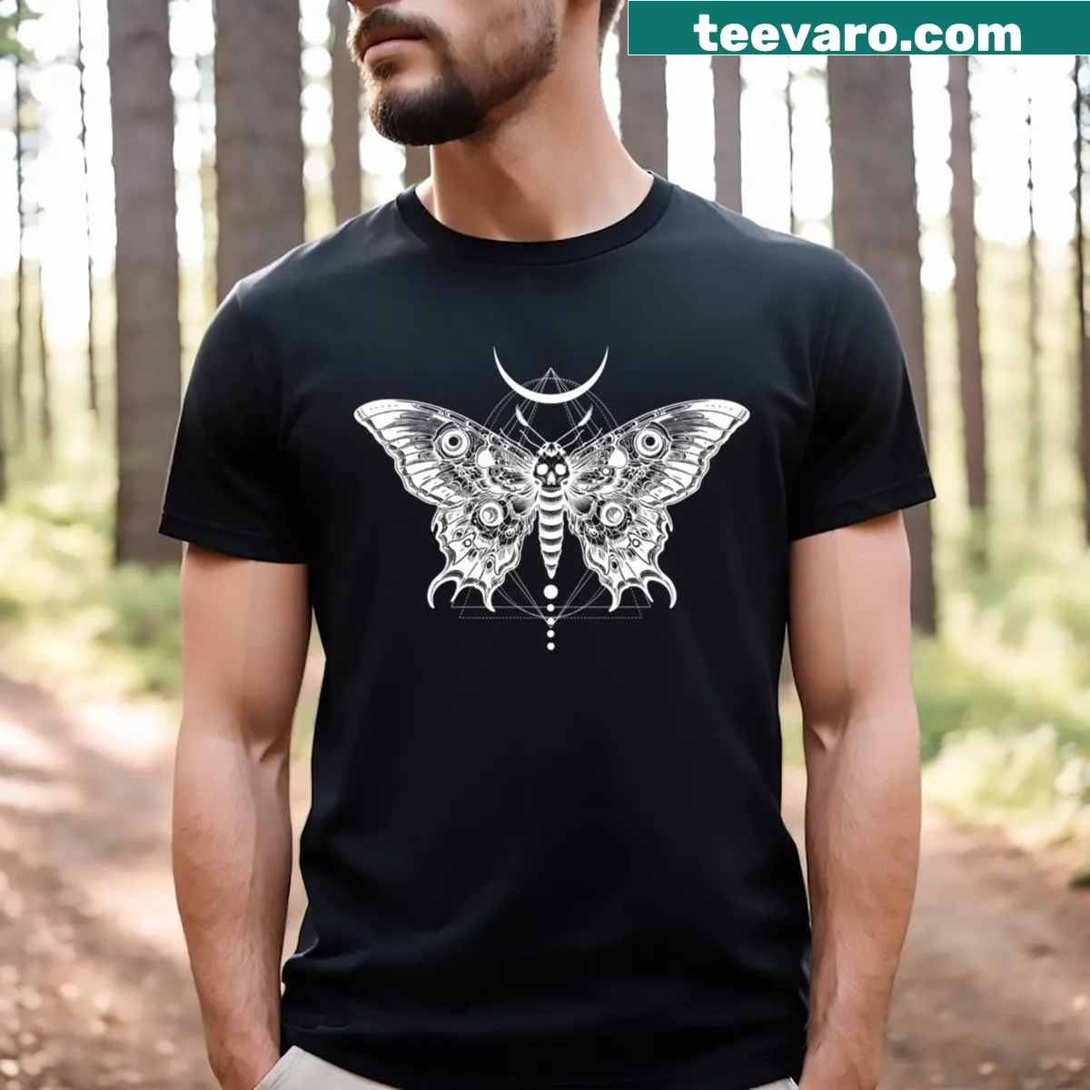 Vintage distressed T-shirt with unique butterfly graphic — on a men's t-shirt