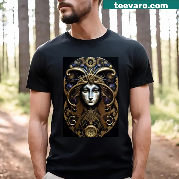 Devine Mona Lisa t-shirt featuring a stylized art graphic.