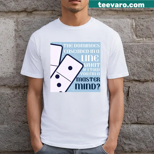T-shirt design featuring stylized domino pieces