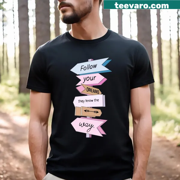 Dream T-shirt with whimsical inspirational graphic.