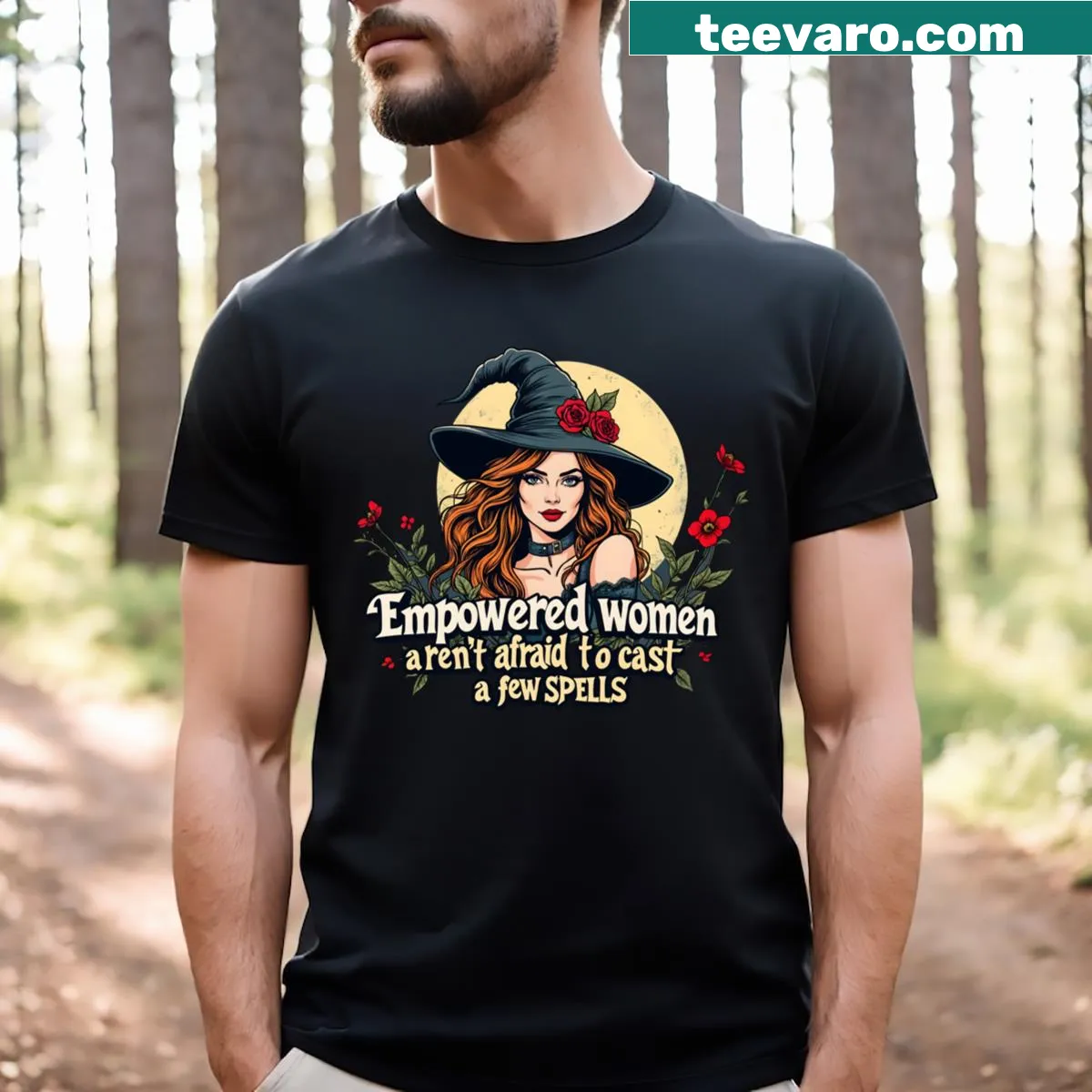 Whimsical illustration T-shirt celebrating empowerment and magic. — on a men's t-shirt