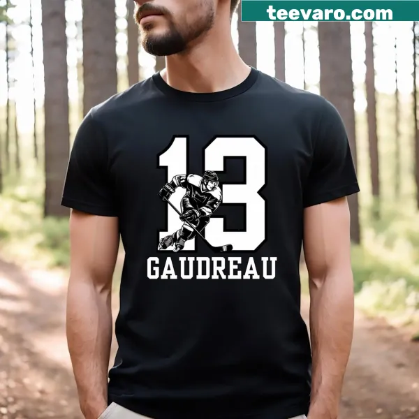 T-shirt featuring Johnny Gaudreau's name for hockey fans