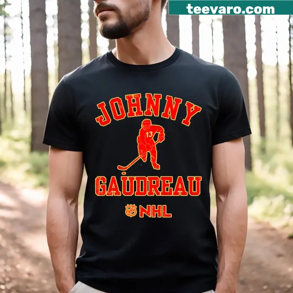 Johnny Gaudreau Ice Hockey T-shirt featuring player name and number 13