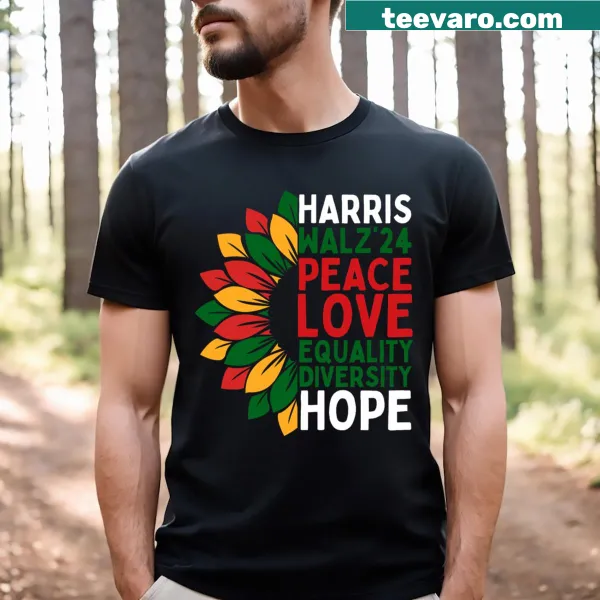 T-shirt featuring Kamala Harris and Tim Walz for 2024