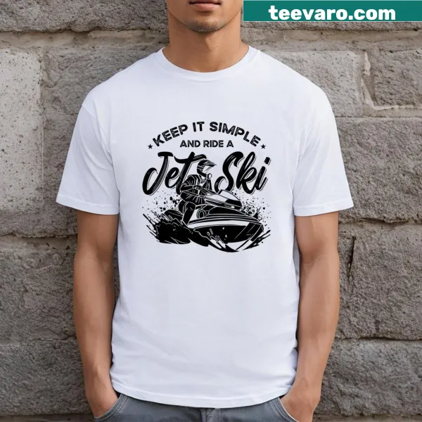Minimalist jet skiing design with bold text