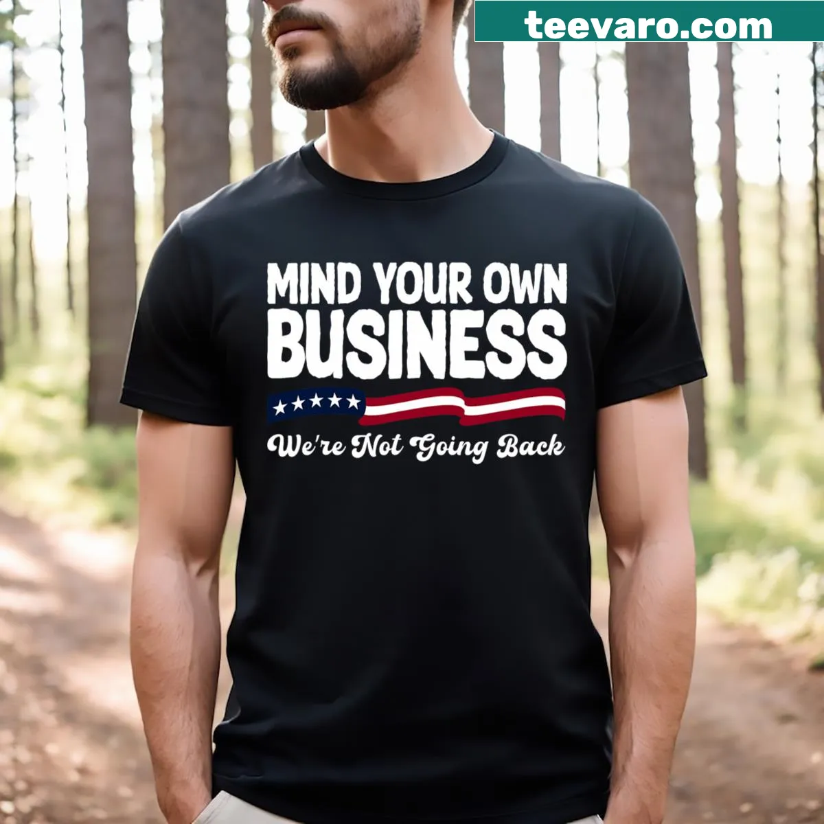 Bold text T-shirt with a humorous message about personal boundaries — on a men's t-shirt