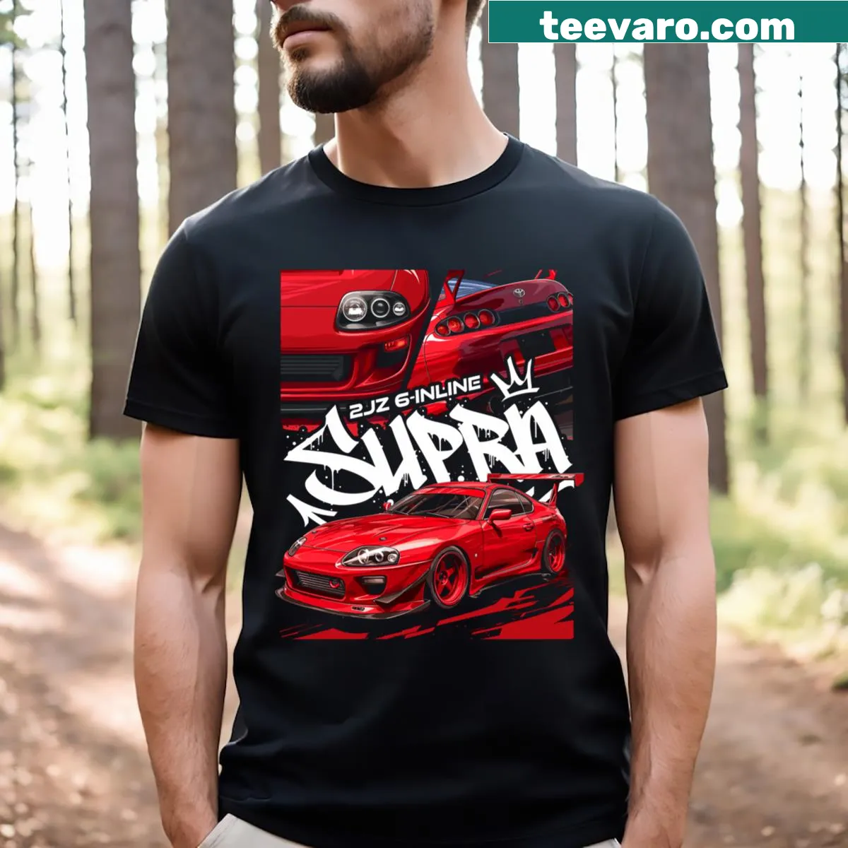 Vector graphic T-shirt featuring an Mkiv drifting car — on a men's t-shirt