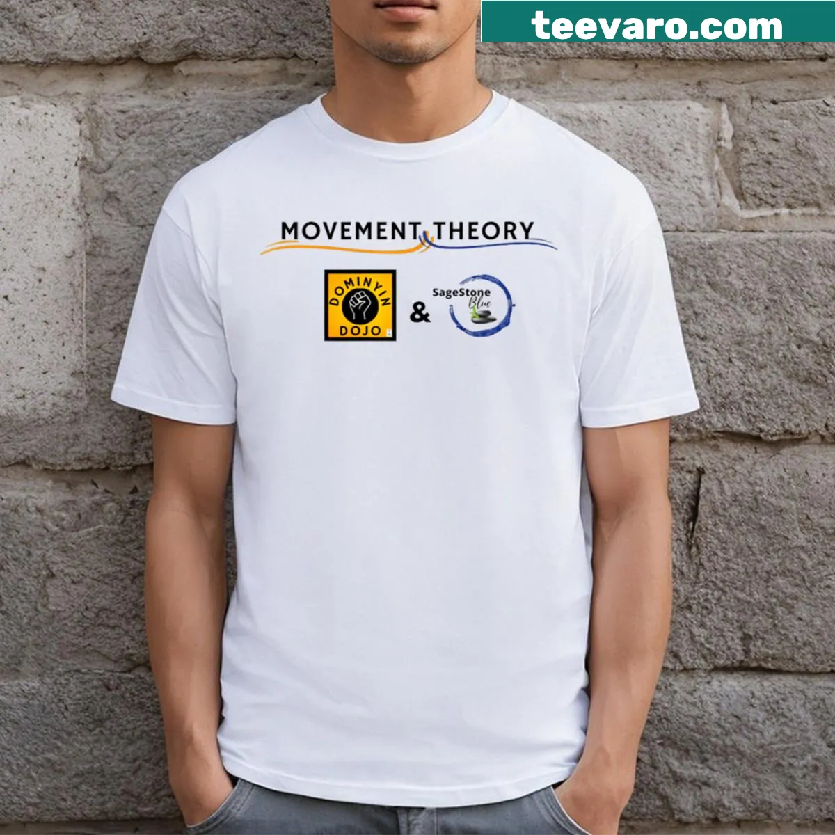 Thoughtful T-shirt reflecting concepts of motion and physics — on a men's t-shirt