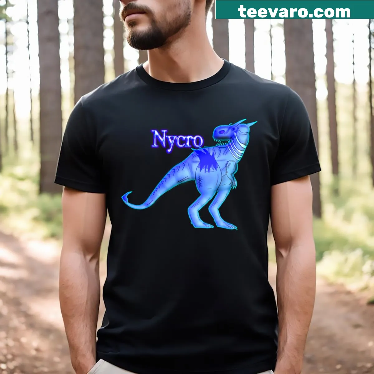 Minimalist blue t-shirt with sleek design — on a men's t-shirt