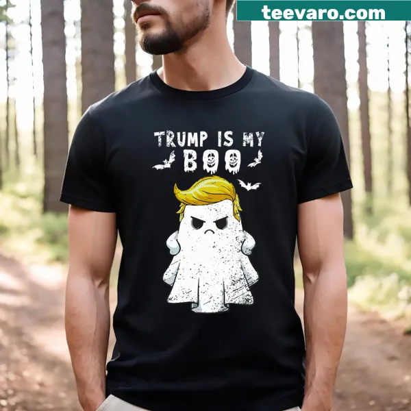 Vintage-style T-shirt with funny ghost and 'Trump 2024 Hair' text