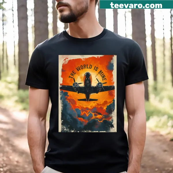 Vintage airplane t-shirt featuring retro aircraft artwork.