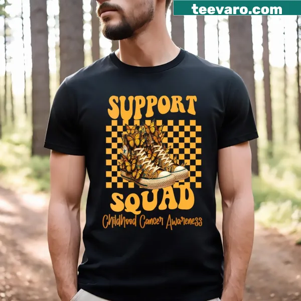 Support Squad Childhood Cancer Awareness V-neck t-shirt