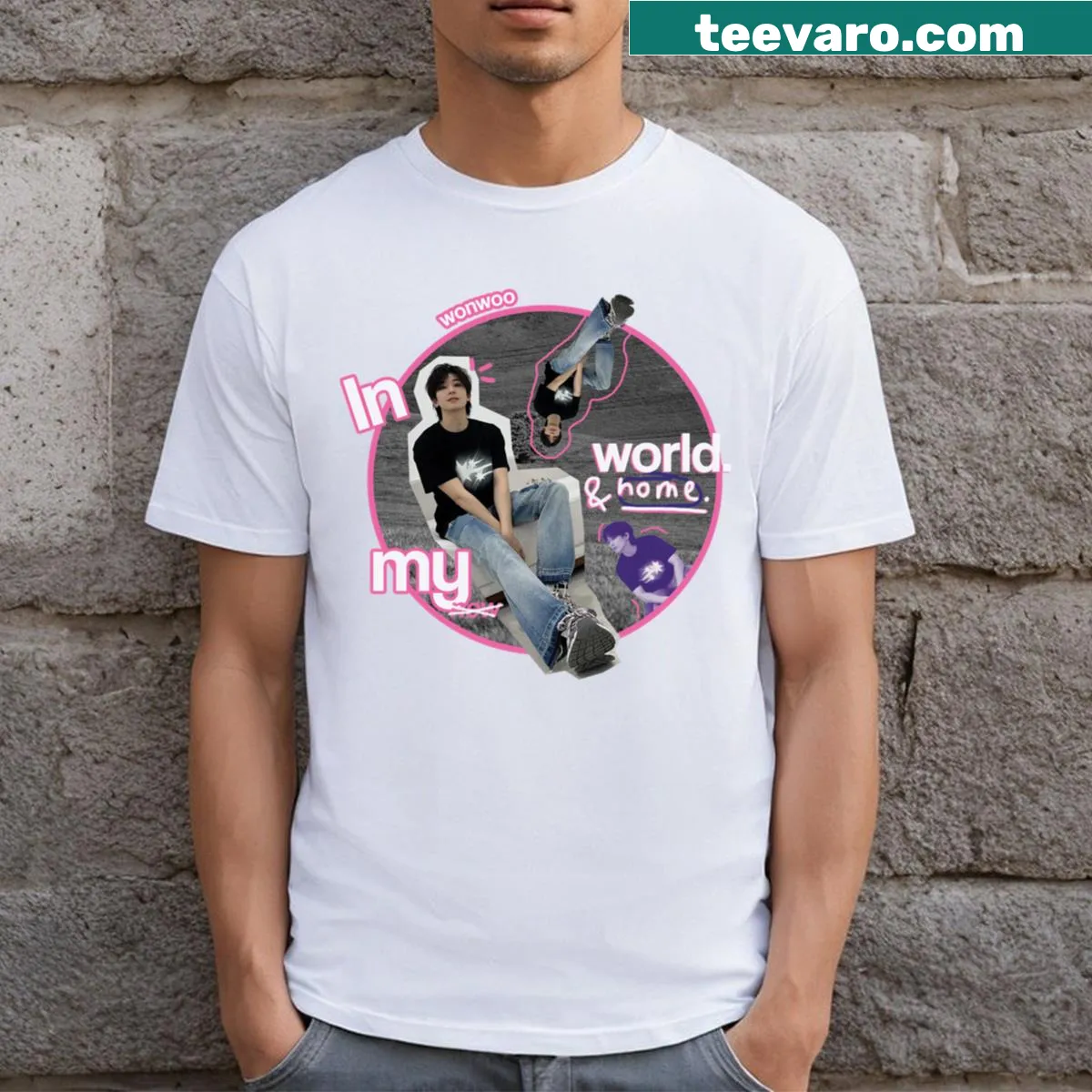 Cartoon design with humorous 'World Class' phrase — on a men's t-shirt