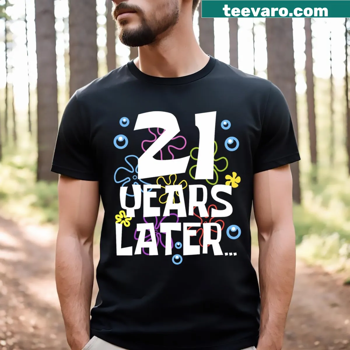 T-shirt celebrating 21st birthday with the text 21 Years Later — on a men's t-shirt