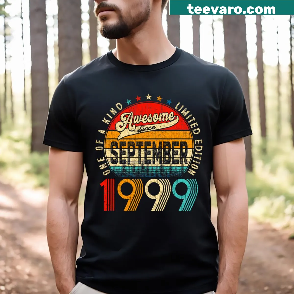 Limited edition t-shirt celebrating being awesome since September 1999. — on a men's t-shirt