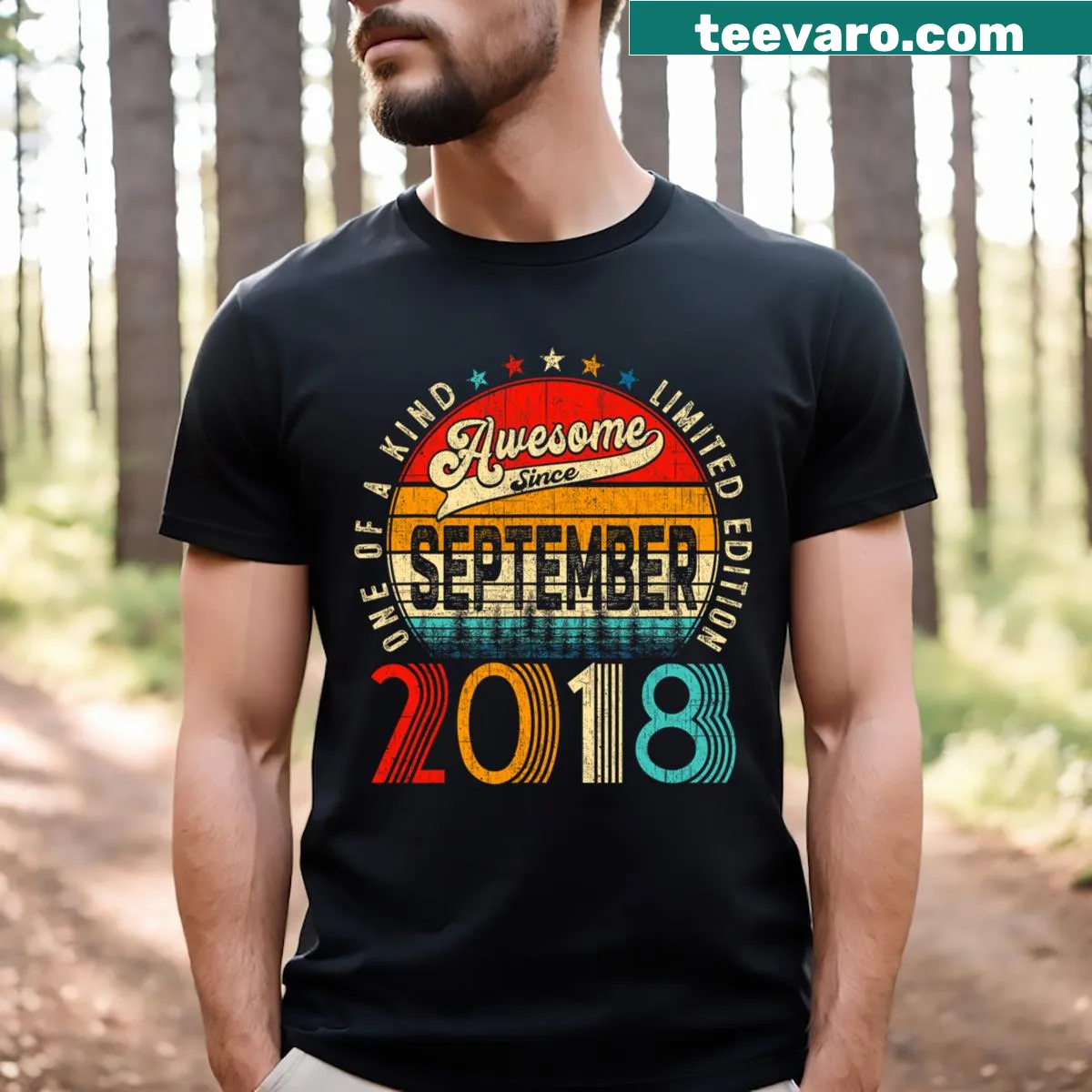Limited edition t-shirt celebrating being awesome since September 2018. — on a men's t-shirt