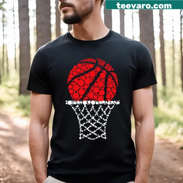 Playful basketball-themed T-shirt for Happy Dot Day.