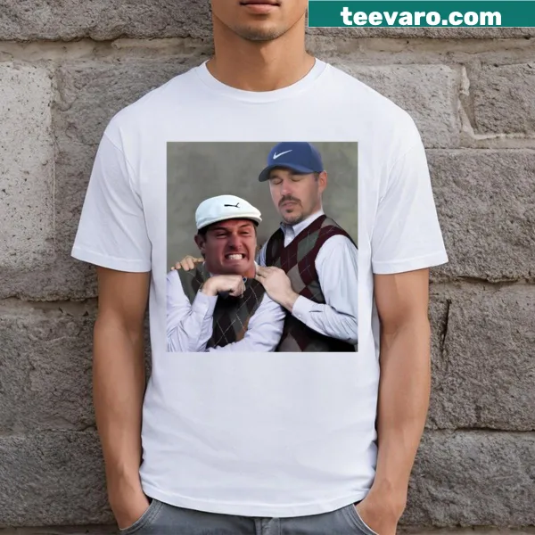Golf-themed t-shirt featuring Dechambeau and Koepka meme
