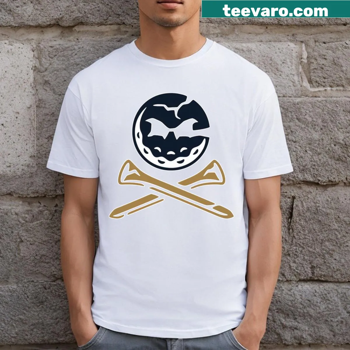 Essential t-shirt featuring Bryson Dechambeau's logo — on a men's t-shirt