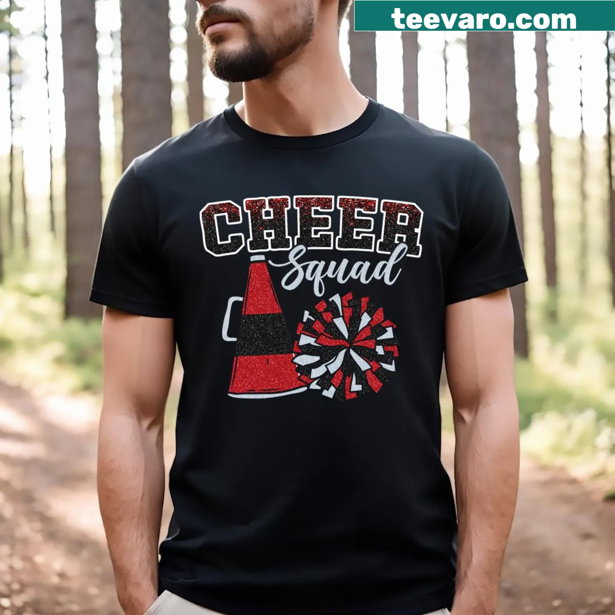 Funny cheerleader T-shirt with playful illustration — on a men's t-shirt