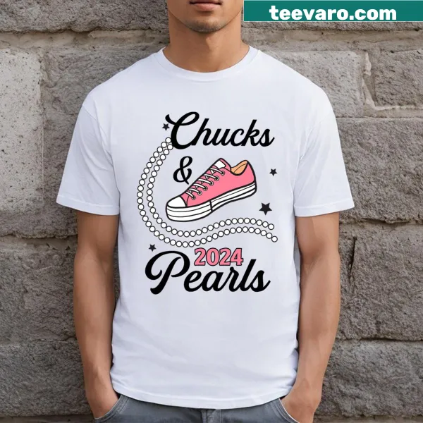 Cute T-shirt with 'Chucks And Pearls 2024' text