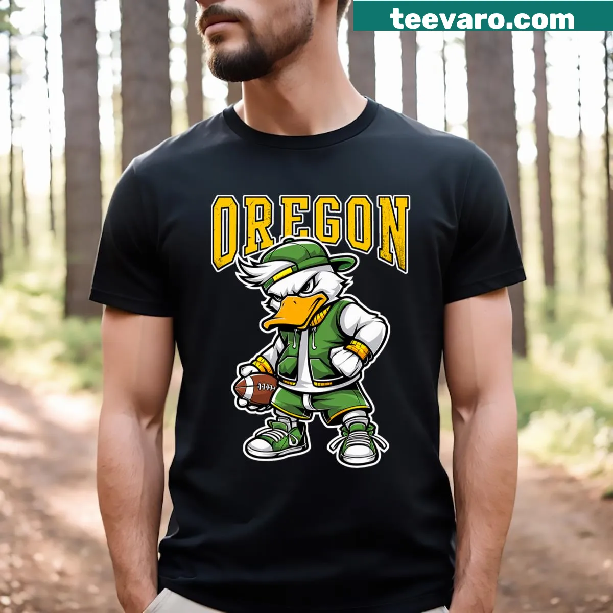 Personalized T-shirt for couples with 'Oregon's Last Name' text — on a men's t-shirt