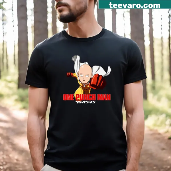 Anime fighter t-shirt featuring a cartoon bald warrior