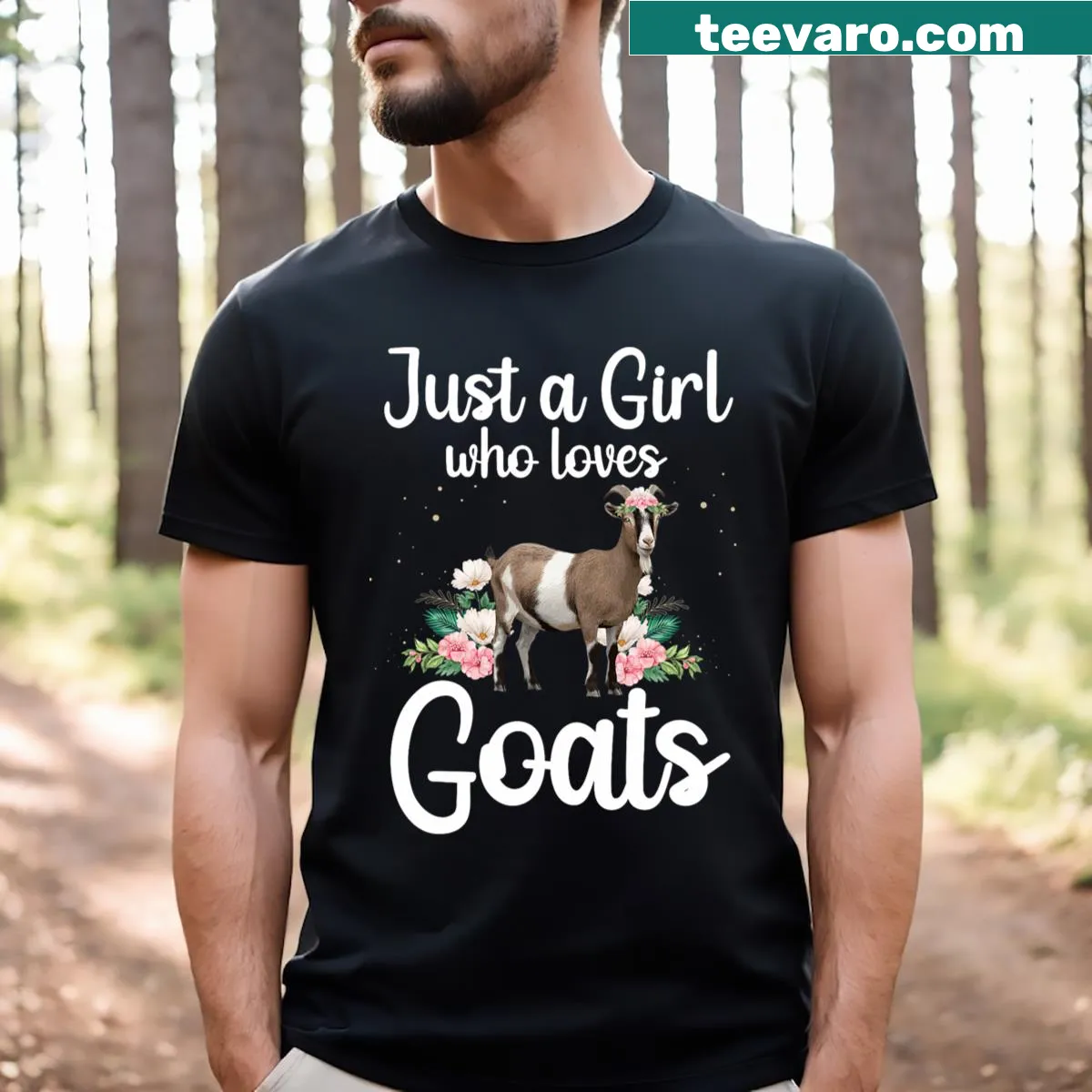 Charming goat illustration t-shirt for farmers and goat lovers — on a men's t-shirt