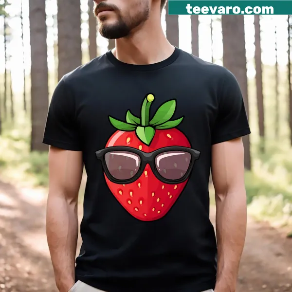T-shirt with a fun strawberry graphic for strawberry lovers