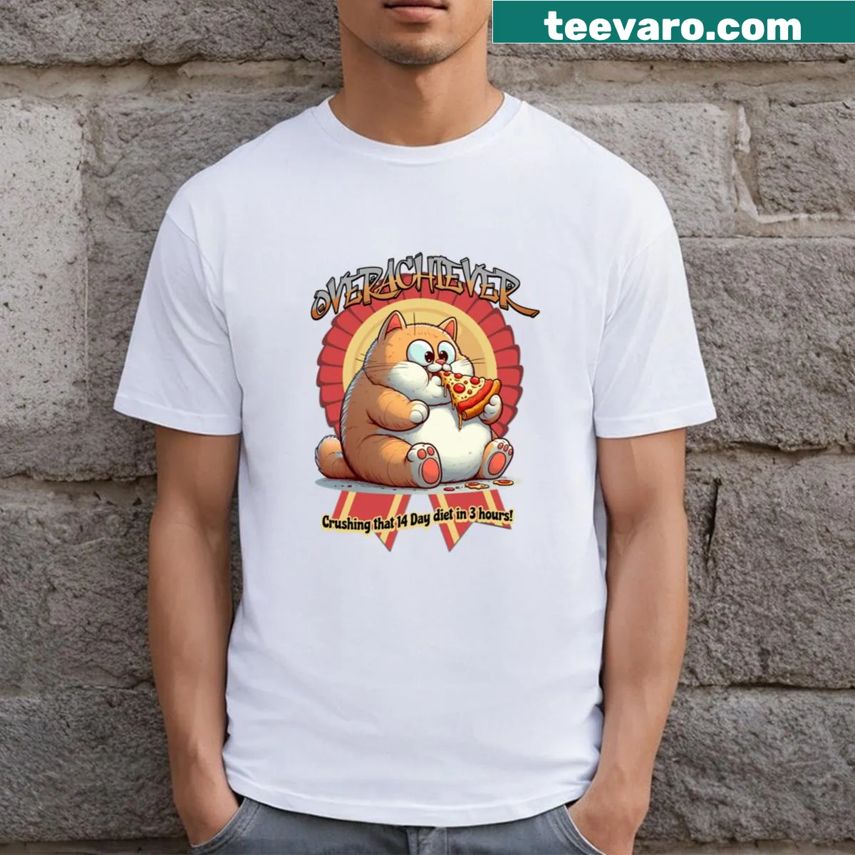 T-shirt with humorous text 'Diets Suck' for casual wear — on a men's t-shirt