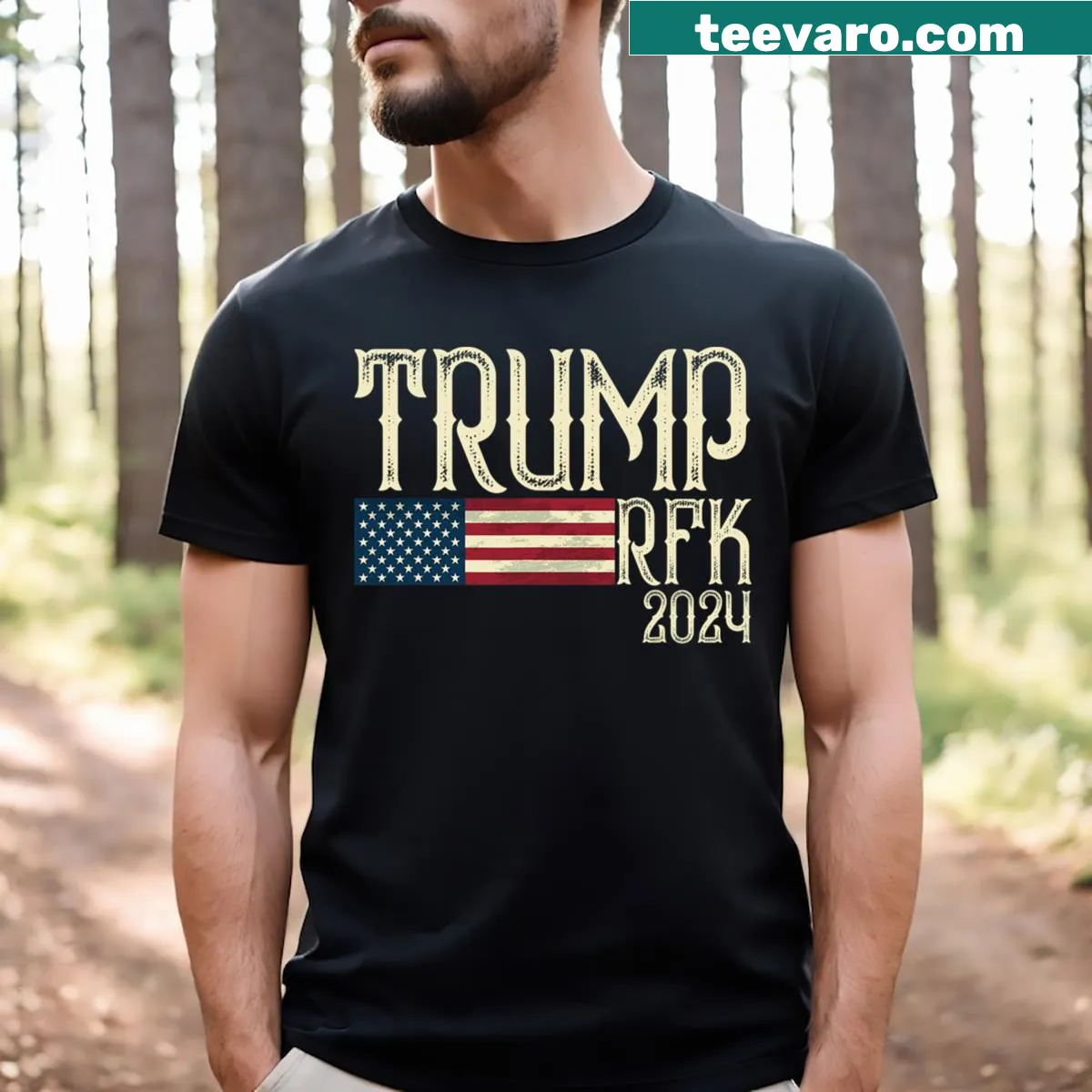 Donald Trump and RFK Jr. 2024 political T-shirt for men and kids — on a men's t-shirt