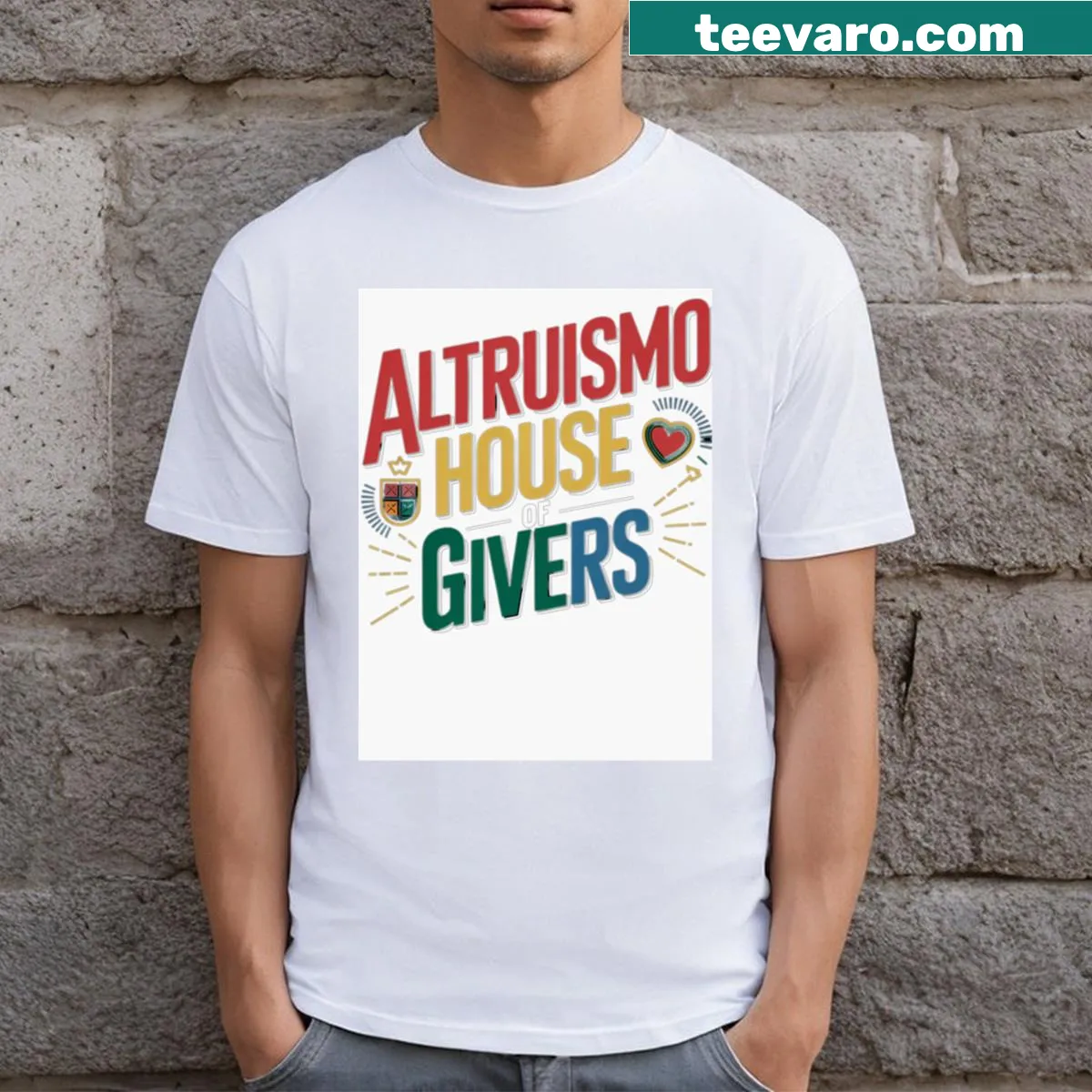 T-shirt with the phrase 'Empowering Givers' promoting altruism and community spirit. — on a men's t-shirt