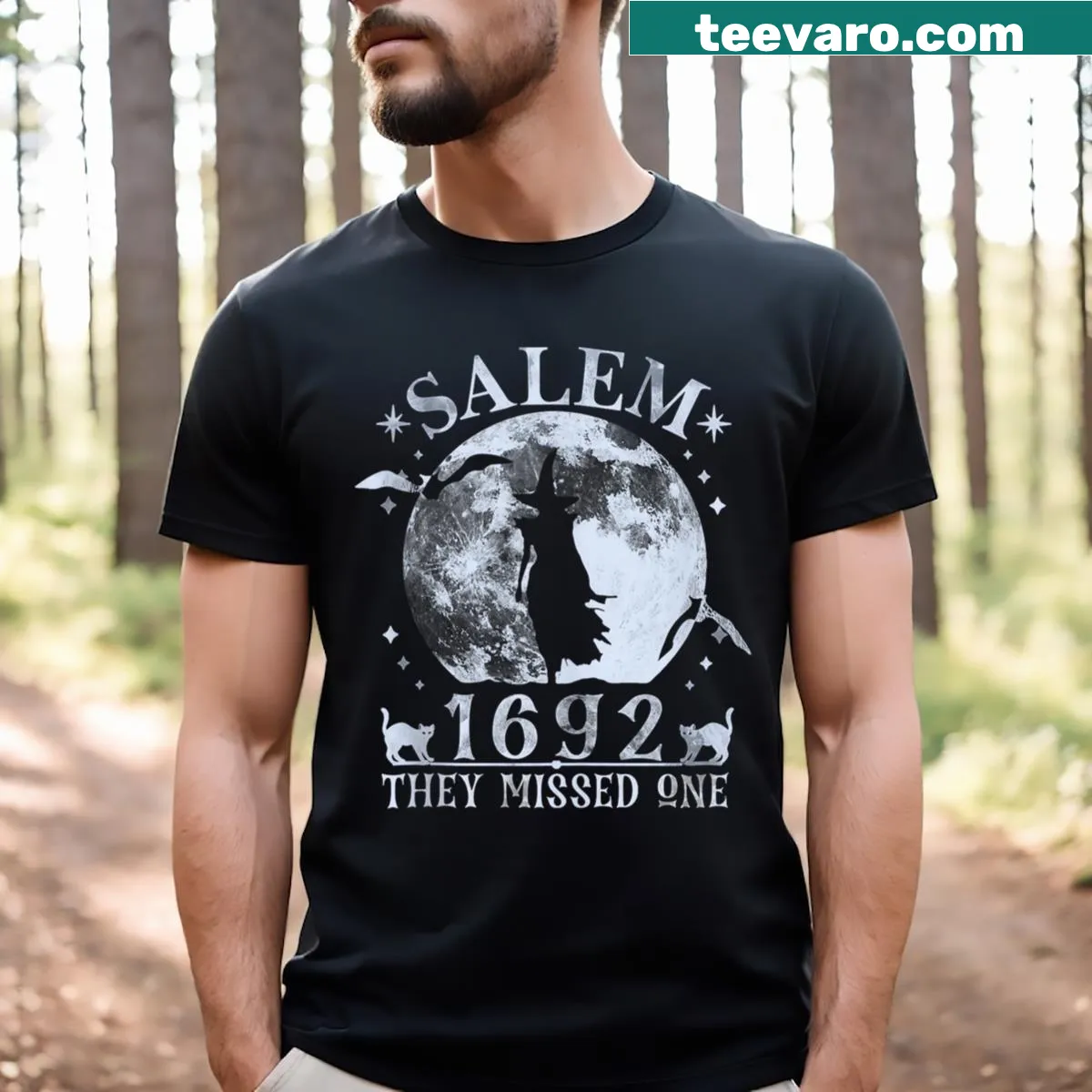 Witch design with the text 'They Missed One' — on a men's t-shirt