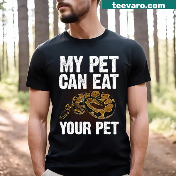 Illustration of a playful ball python on a t-shirt for snake lovers