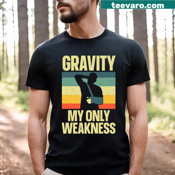 Humorous graphic of a broken arm on a t-shirt for injury humor